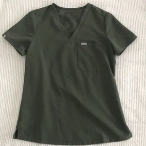 FIGS Catarina Scrub Top- Moss Green